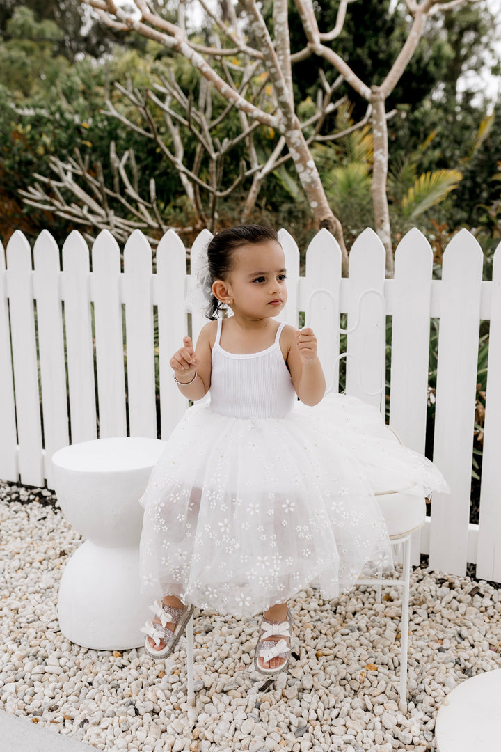 Ribbed Tulle Dress - Golden Daisies