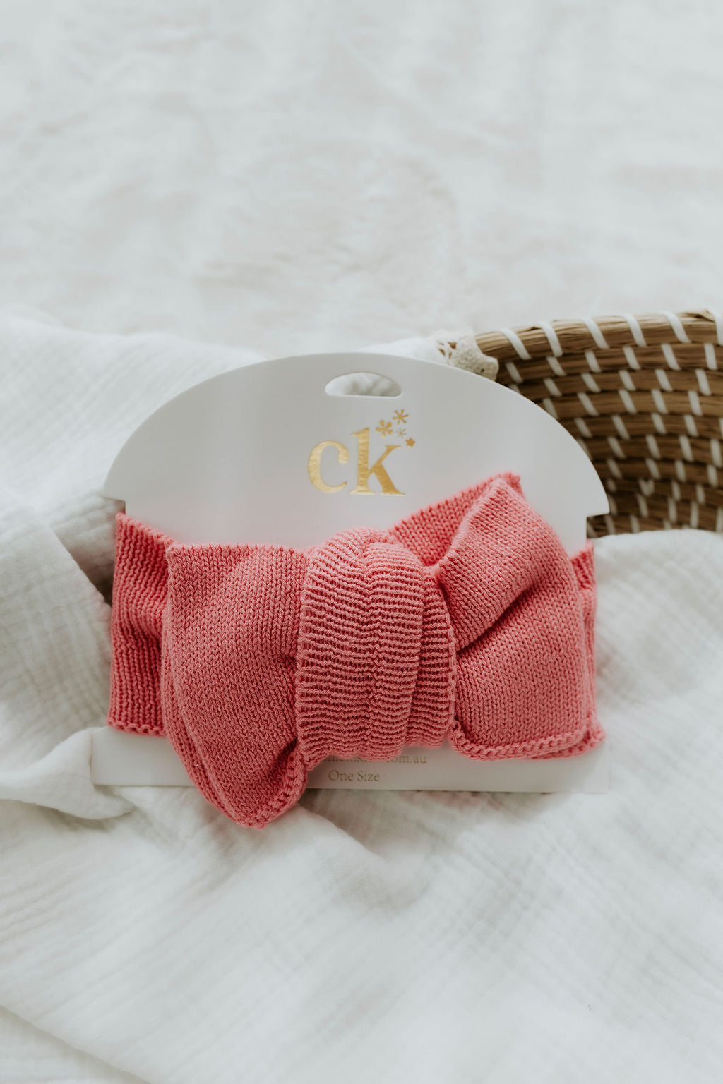Oversized Knit Top Knot | Rose