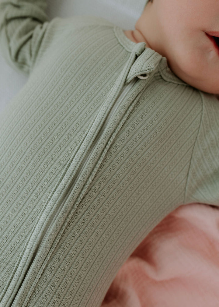 Sage Pointelle Zipsuit