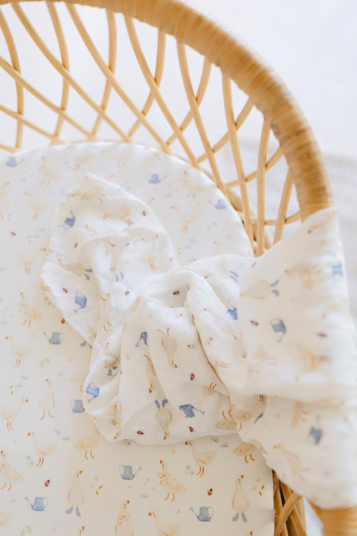Country Goose | Fitted Bamboo Cot Sheet