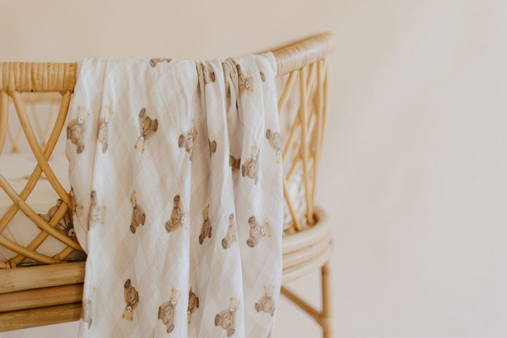 Gingham Teddy | Bamboo Cloud Wrap