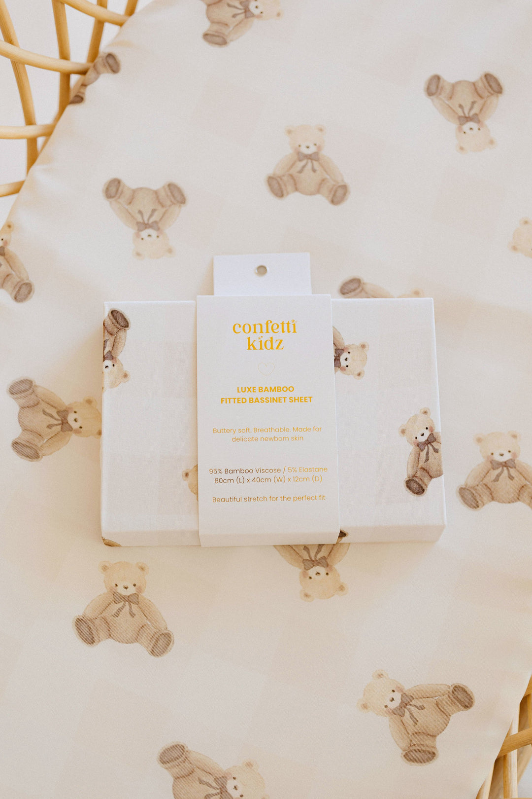 Gingham Teddy | Bassinett Sheet/Change Pad Cover