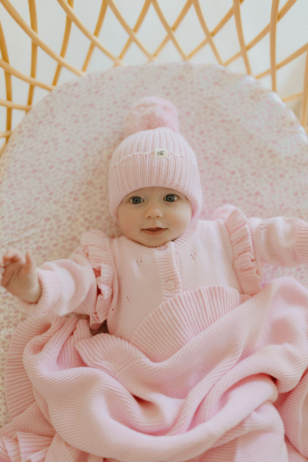 Scallop Knit Beanie | Soft Pink