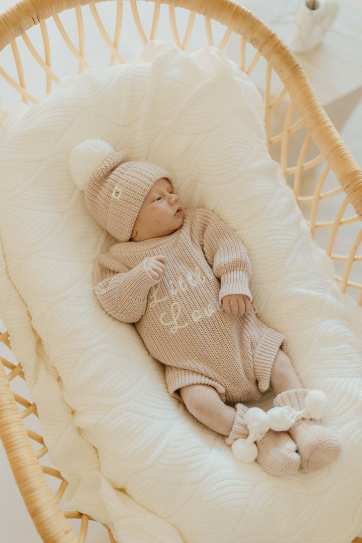 Baby Knit Booties | Biscotti Poms