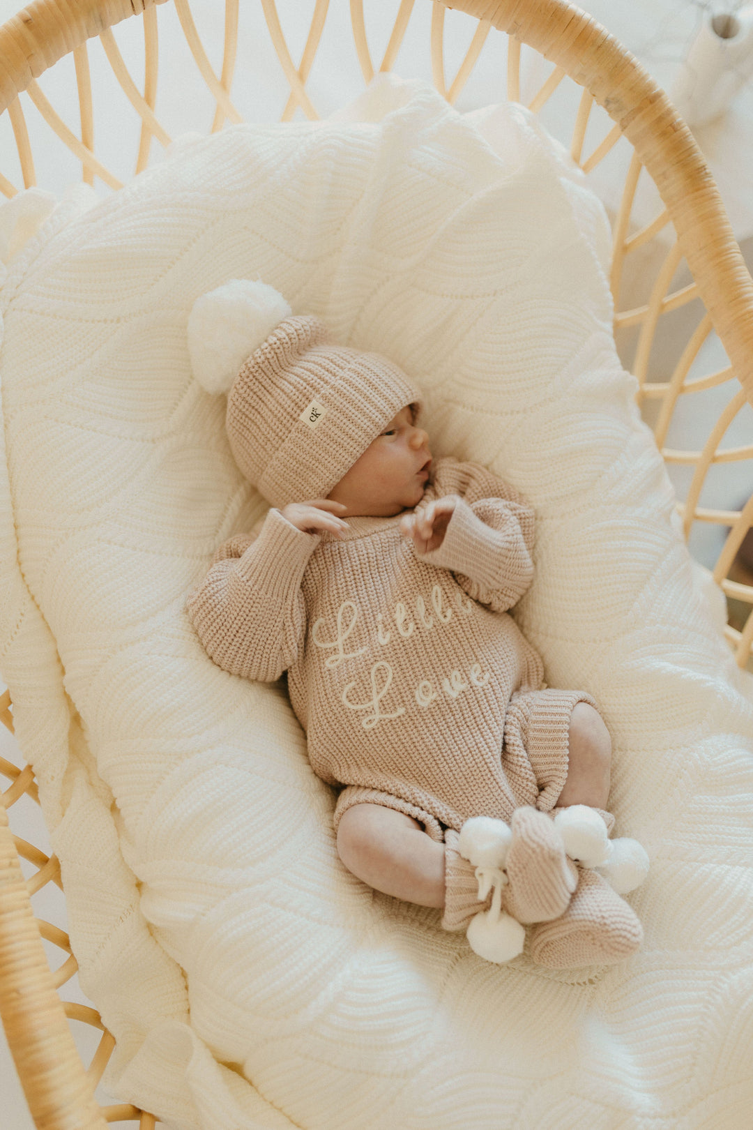 Baby Knit Booties | Biscotti Poms