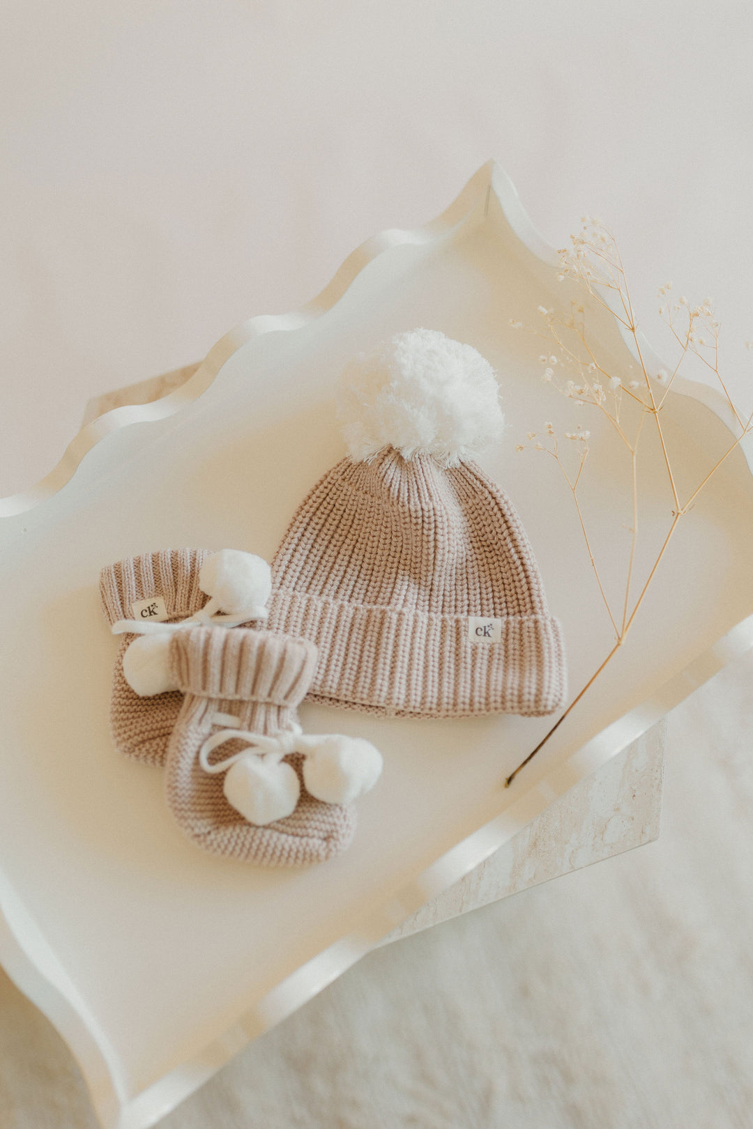 Baby Knit Booties | Biscotti Poms
