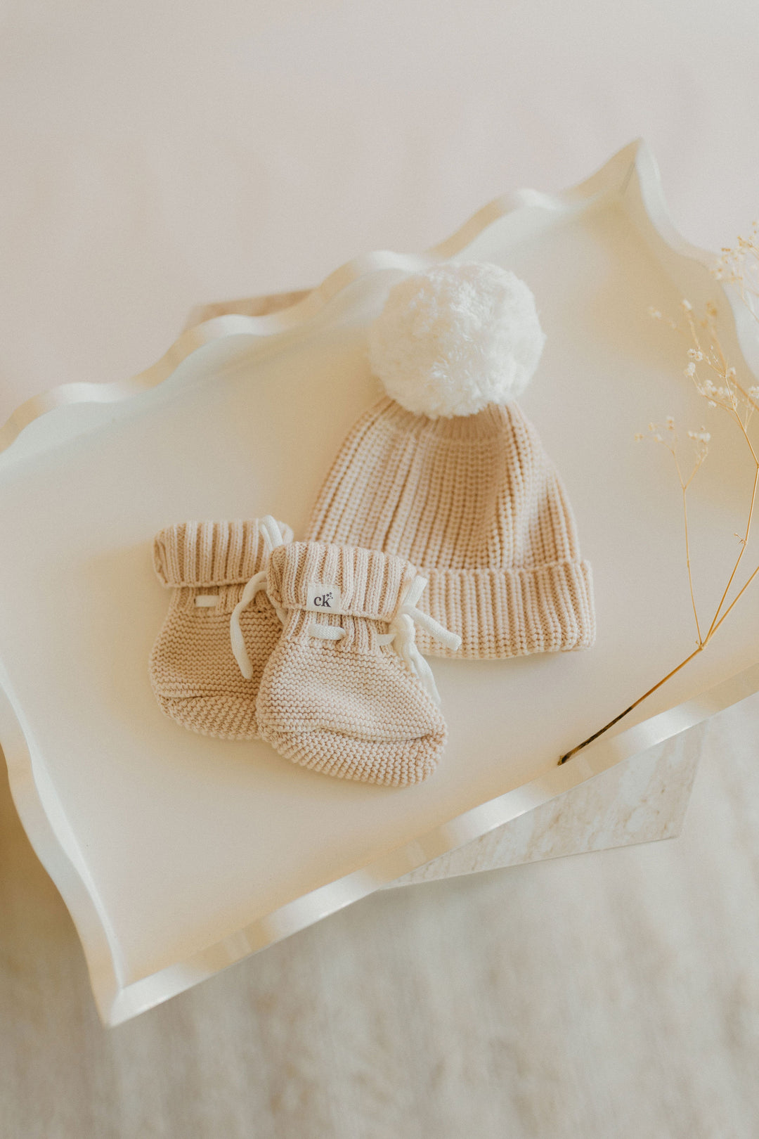 Baby Knit Booties | Sand