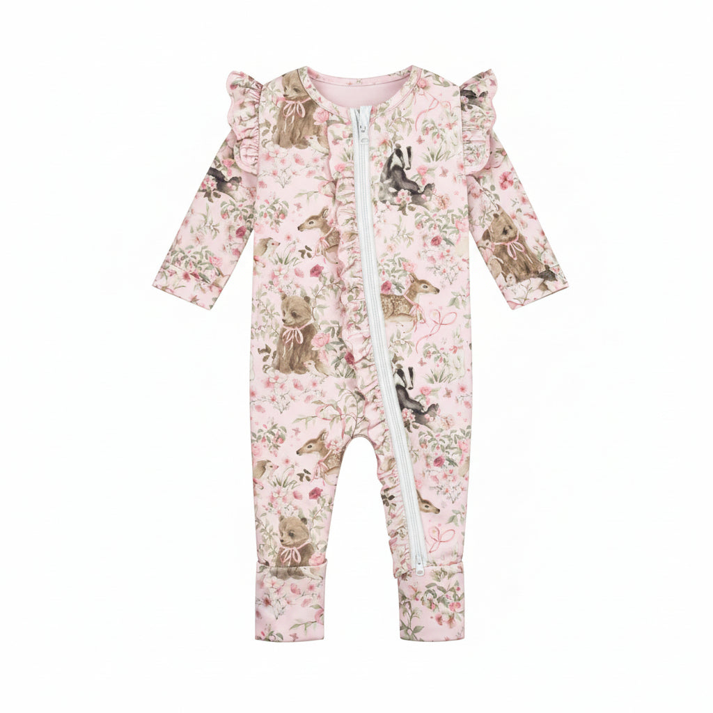 Baby Animals - Bamboo Zipsuit
