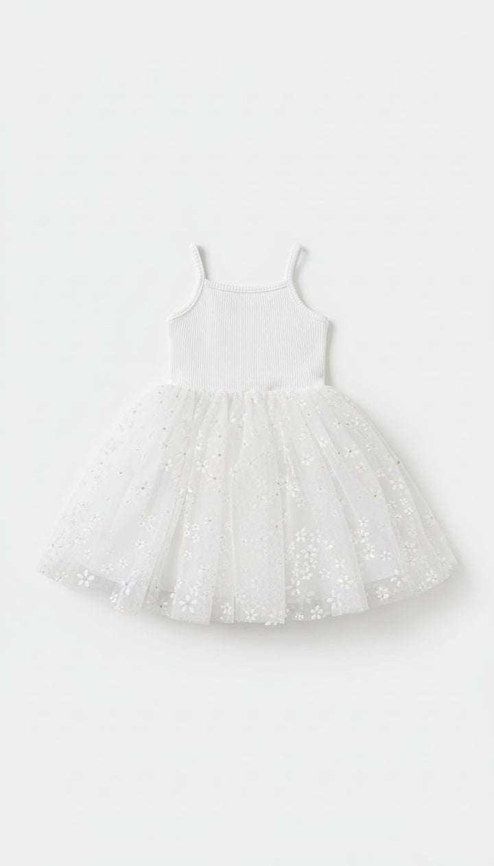 Ribbed Tulle Dress - Golden Daisies