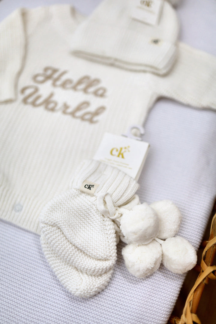 Baby Knit Booties | Milk Poms