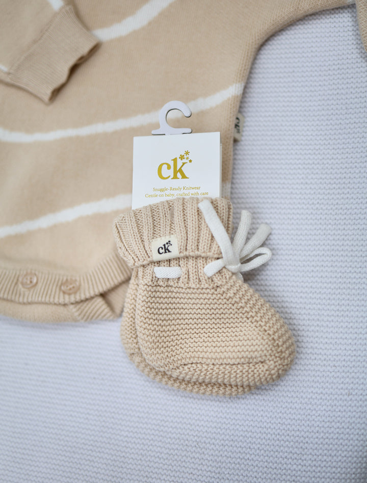 Baby Knit Booties | Sand