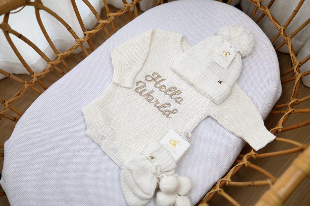 Baby Knit Beanie | Milk
