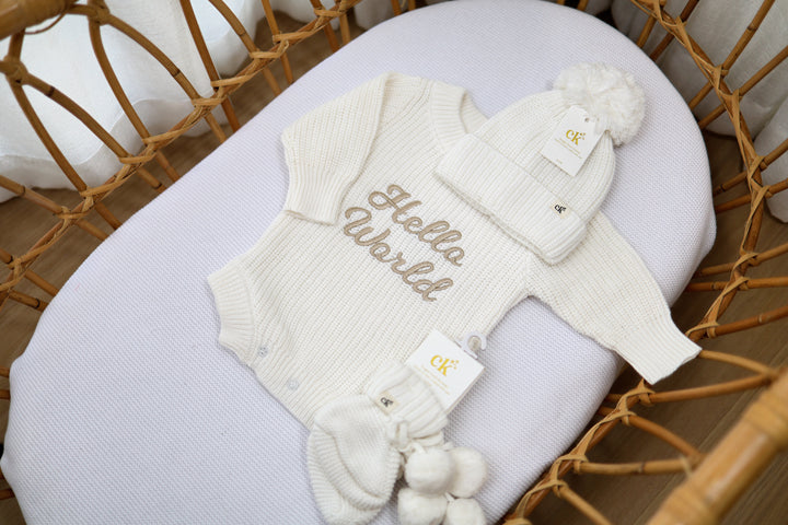 Baby Knit Beanie | Milk