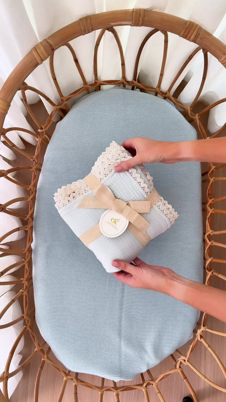 Classic Muslin Blanket | Soft Blue